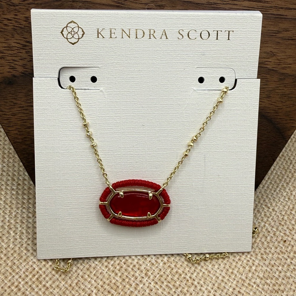 Kendra Scott Gold Necklace with Red Accent